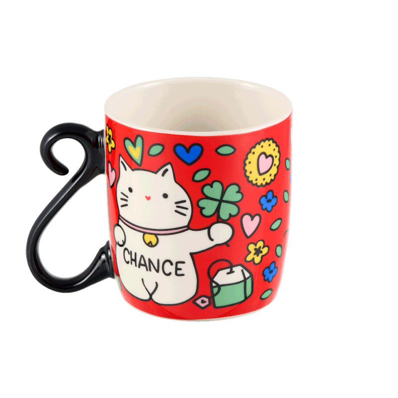 Mug Chat bonheur rouge