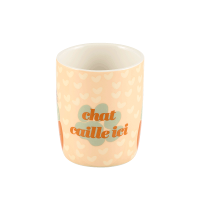 Set de 2 mini mug Chat caille ici
