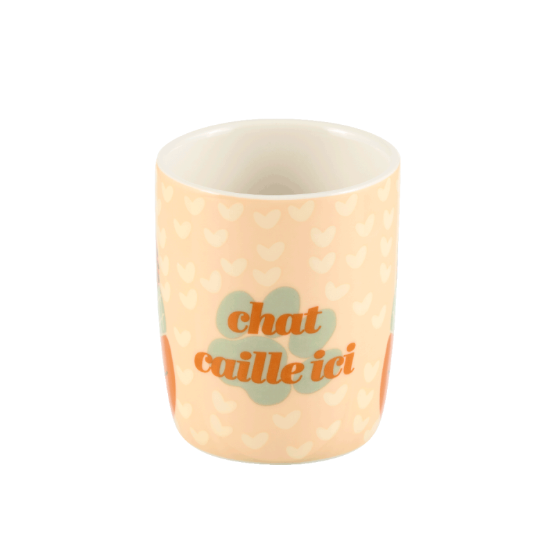 Set de 2 mini mug Chat caille ici