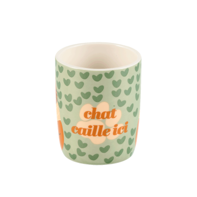 Set de 2 mini mug Chat caille ici