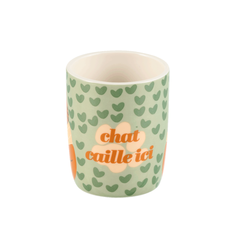Set de 2 mini mug Chat caille ici