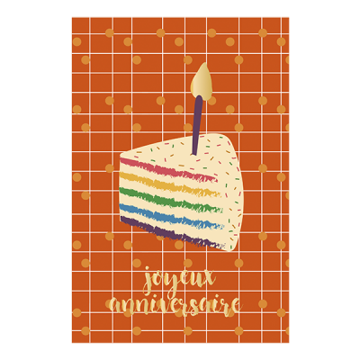 Idées Cadeaux Carte double (+ enveloppe) Joyeux anniversaire gâteau bougie P100-P230335
