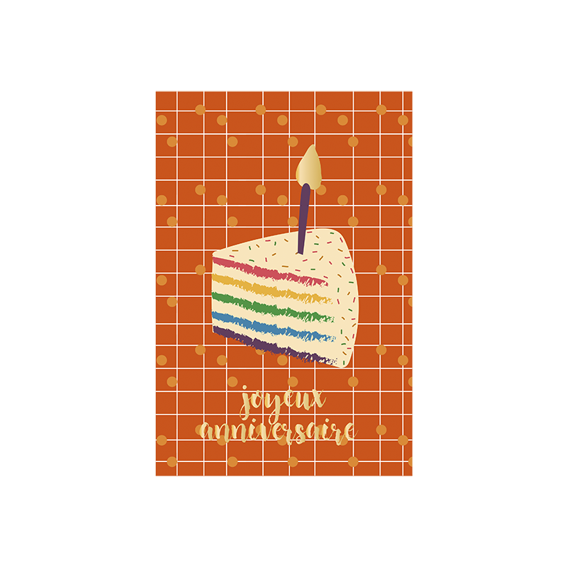 Idées Cadeaux Carte double (+ enveloppe) Joyeux anniversaire gâteau bougie P100-P230335